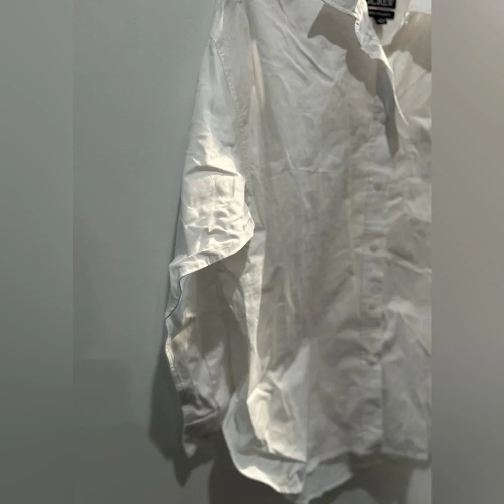 J. Crew Etienne Oversized SMALL White Button-Up in Cotton Poplin NEW White  $98
